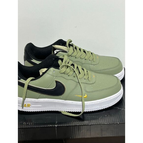 Nike Women's Olive Green Black Air Force 1 Double Swoosh Sneaker Shoes Size 8 - Picture 7 of 9
